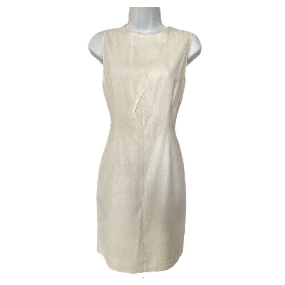 Vintage 90s Does 60s Mod Go Go Jackie Bernard White Diamond Detail Mini Dress